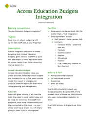 Battlecard - Access Education Budgets Integration - Front cover