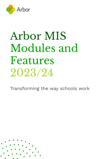 Pricing - Arbor MIS Module and Feature - Front Cover