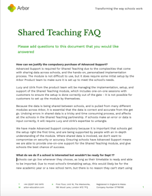 Shared Teaching FAQ - front cover